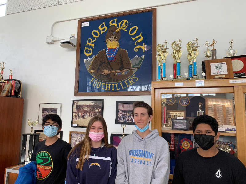 Anthony Gomez, Abby Chiu, Cody White, Tomas Suarez with 1980 Gus > Footsteps - Grossmont High School Museum