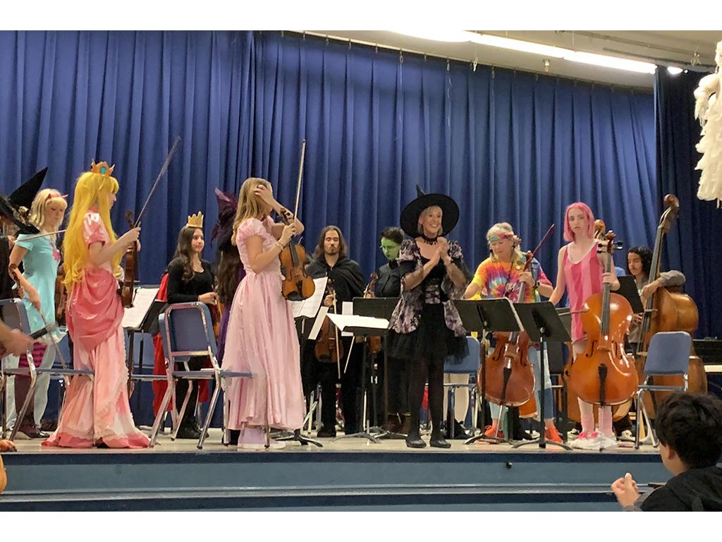 Led by Artistic Director, Dr. Karen Childress-Evans, Grossmont Advanced Strings at Parkway Academy Halloween 2022 > December 2022 - Performing Arts Department - Grossmont High School Museum