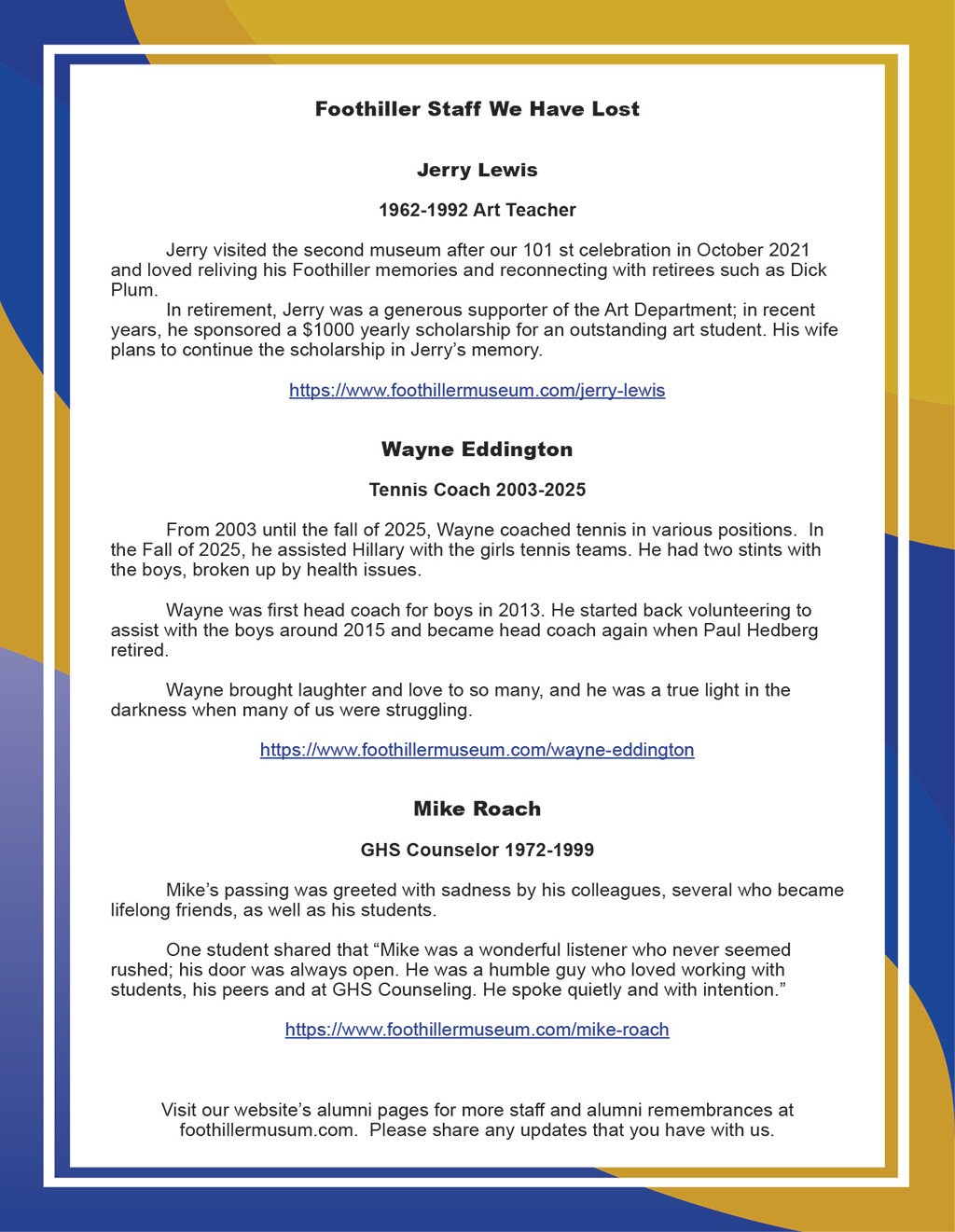 summer 2026 ghs newsletter