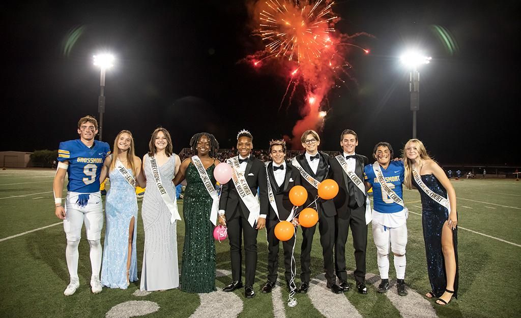 GHS Royalty Court 2023 with Cody Bigley, Ellie Dilgard, Molly Blakeley, Faythe Jordan, Queen Dahlia Blake, King Tony Canepa, Joey Clark, Brandon Hermosillo, Elias Burlaza, and Mylie Weston